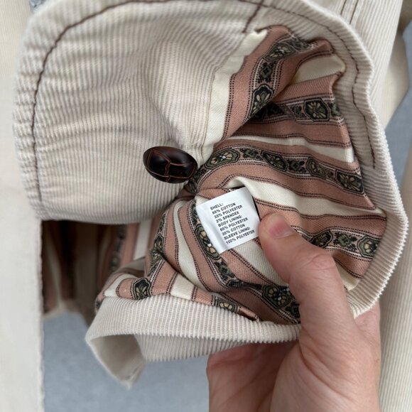 Gap Womens VTG Corduroy Blazer Jacket Size 16 Tan Western Y2K Neutral NEW - Picture 7 of 12